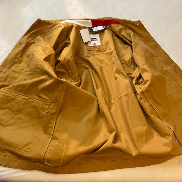 Tommy Hilfiger Tommy Jeans Men's Colorblocked Chore Jacket Size XL Tan & Yellow - Picture 8 of 12